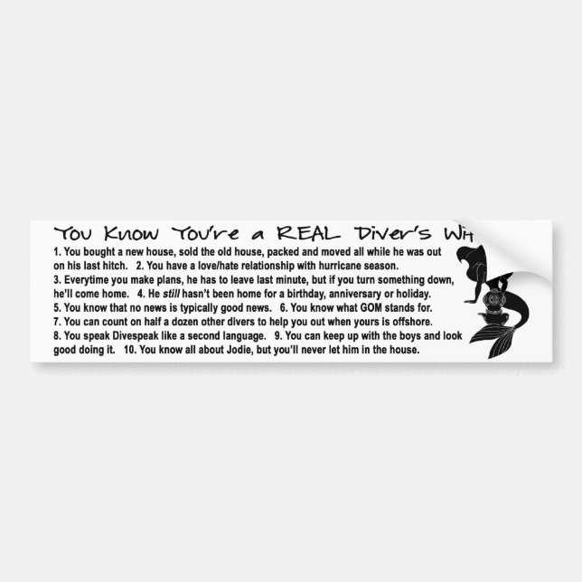 10 Things Bumper Sticker (Front)