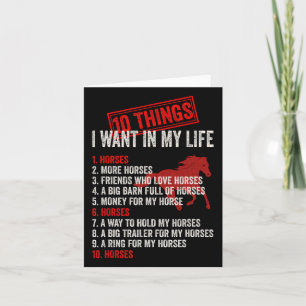 10 Things I Want To My Life With Horses Card