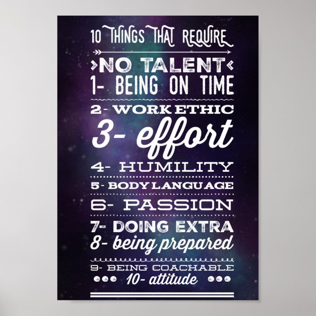 10 things that require no talent poster (Front)