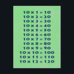 #10 Times Table Collectable Postcard<br><div class="desc">Learning can be fun with these Collectable Cards. Times Tables from 1 to 12 More products availabe and as rectangular invitation size</div>
