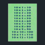 #10 Times Table Collectable Postcard<br><div class="desc">Learning can be fun with these Collectable Cards. Times Tables from 1 to 12 More products availabe and as rectangular invitation size</div>