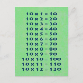#10 Times Table Postcard Fun Kids & Teacher