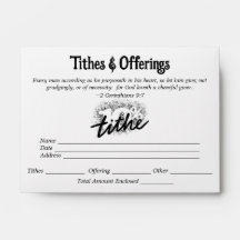 10% Tithes & Offering Envelopes