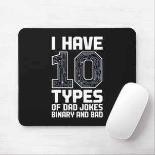 10 Types Dad Jokes Binary Programmer Desk Mouse Mat