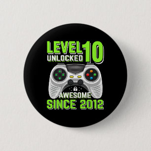 10 Unlocked Awesome 2012 Video Game 10th Birthday 6 Cm Round Badge