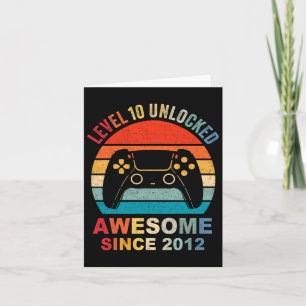 10 Unlocked Awesome 2012 Video Game 10th Birthday Card