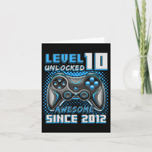 10 Unlocked Awesome 2012 Video Game 10th Birthday  Card