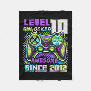 10 Unlocked Awesome 2012 Video Game 10th Birthday Fleece Blanket
