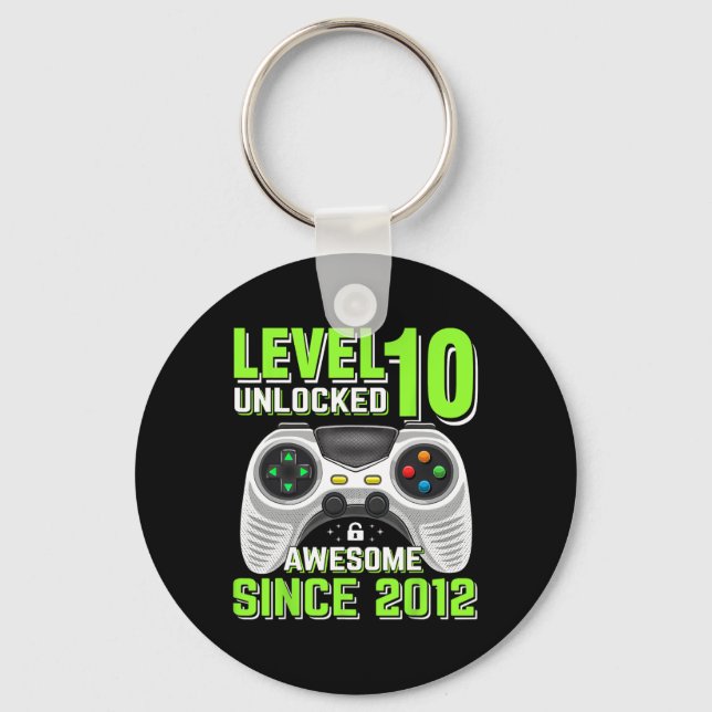 10 Unlocked Awesome 2012 Video Game 10th Birthday  Key Ring (Front)