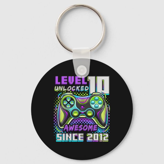10 Unlocked Awesome 2012 Video Game 10th Birthday  Key Ring (Front)