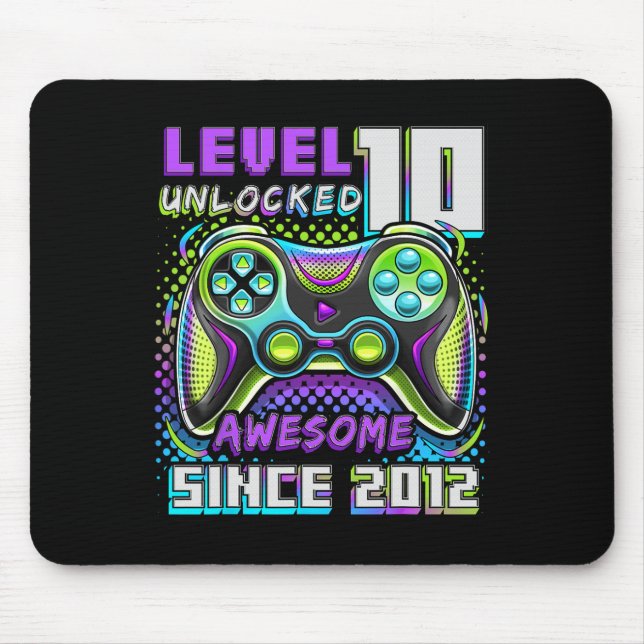 10 Unlocked Awesome 2012 Video Game 10th Birthday  Mouse Mat (Front)