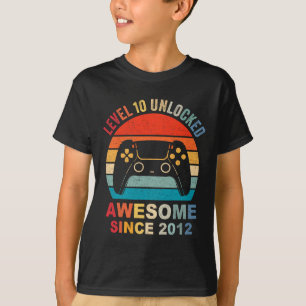 10 Unlocked Awesome 2012 Video Game 10th Birthday T-Shirt
