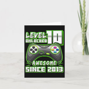 10 Unlocked Awesome 2013 Video Game 10th Birthday  Card