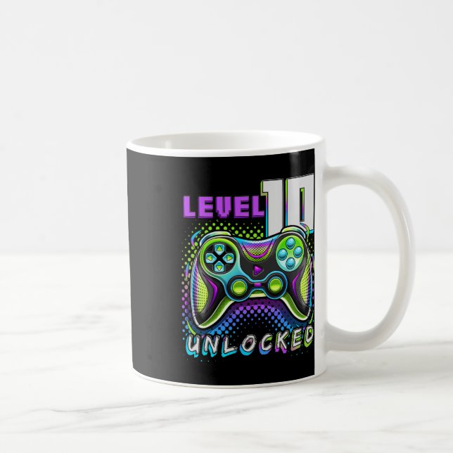 10 Unlocked Video Game 10th Birthday Gamer Boys 2  Coffee Mug (Right)