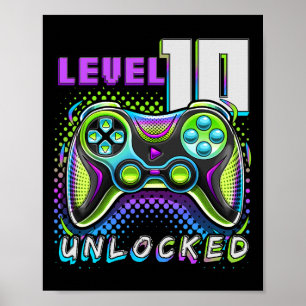 10 Unlocked Video Game 10th Birthday Gamer Boys 2  Poster