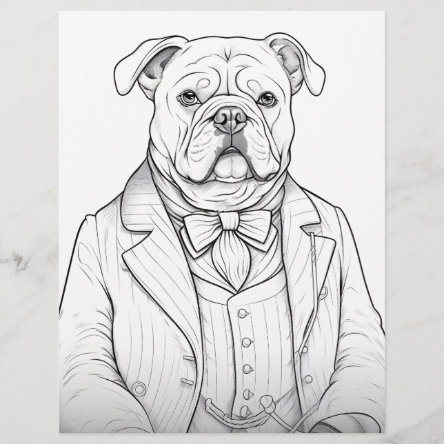 10 Victorian Bulldog Colouring Pages Custom Letterhead (Front)
