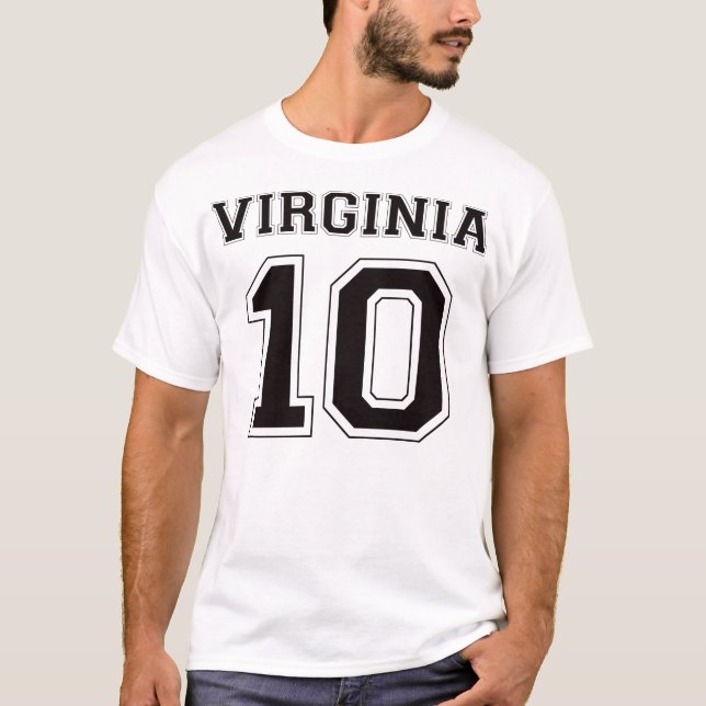 10 Virginia - Black T-Shirt (Front)