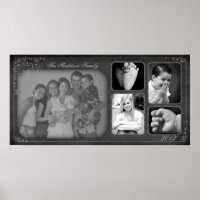 10"x20" 5 Slot Family Collage Montage Chalk Board