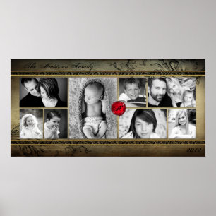 10"x20" 8 Slot Family Collage Montage Rejoioce Poster