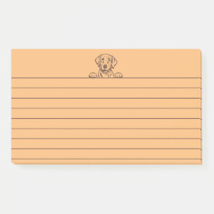 10”x6” Chocolate Lab Orange Lined Post-It Notes