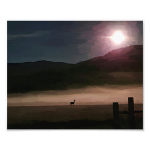 10"x8" Photo Print    Moon Deer Photo Paint