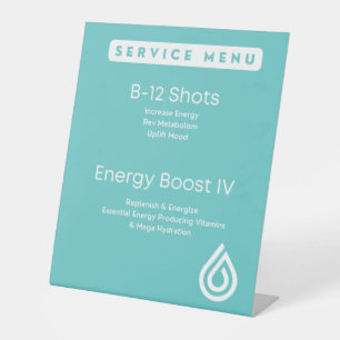 10 x 12 tabletop sign service menu
