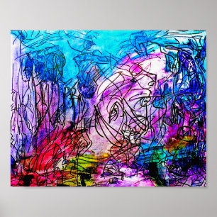 10" x 8" COLORFUL ABSTRACT ART-2 MATTE POSTER