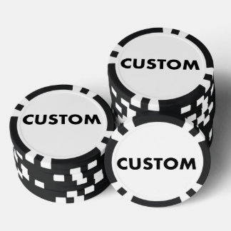 10 x Custom Personalised BLACK Casino, Poker Chips