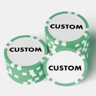 10 x Custom Personalised GREEN Casino, Poker Chips