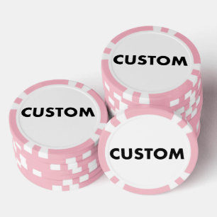 10 x Custom Personalised PINK Casino, Poker Chips