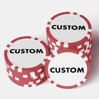 10 x Custom Personalised RED Casino, Poker Chips