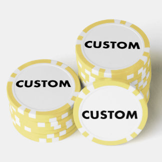 10 x Custom Personalised YELLOW Casino, Poker Chips