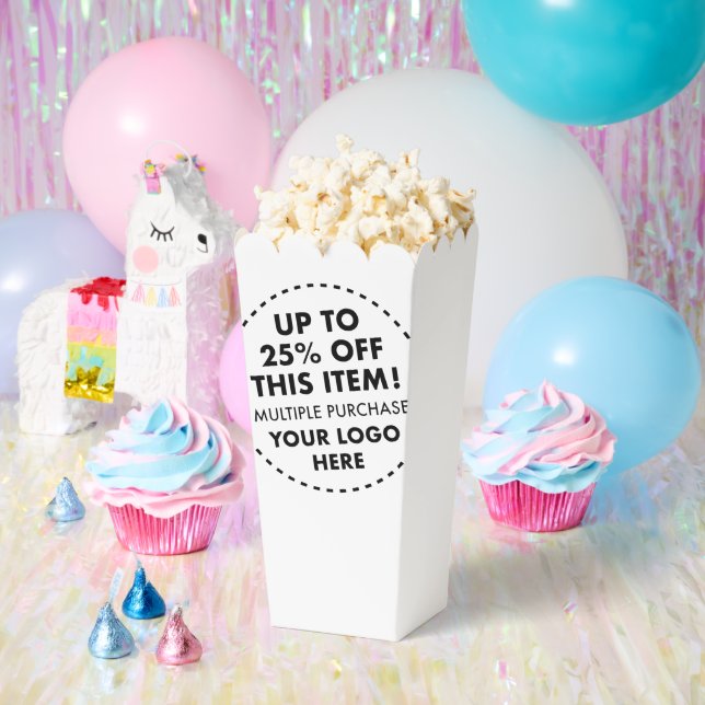 10 x Custom Popcorn Box 25% OFF Bulk Buy Discount (Party)
