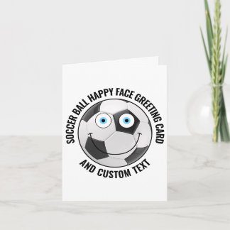 10 x Custom Soccer BLUE EYES Happy Face Greeting Card
