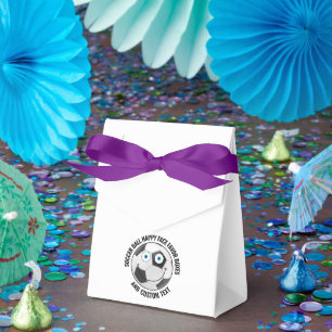 10 x Custom Soccer Party BLUE EYES Happy Face Favour Box