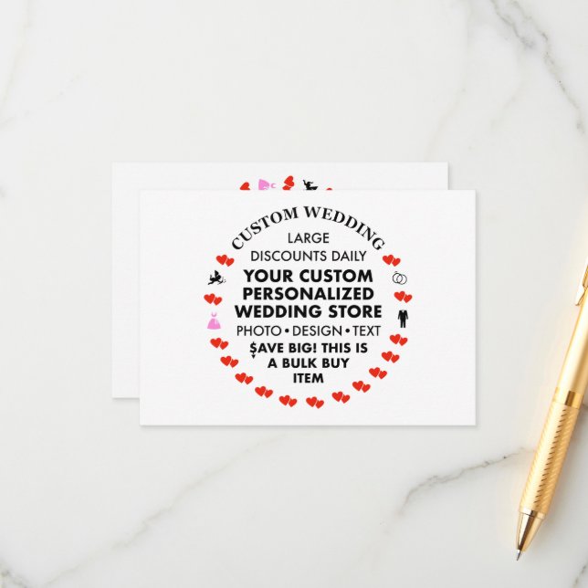 10 x Custom Wedding Enclosure Cards (Front/Back In Situ)