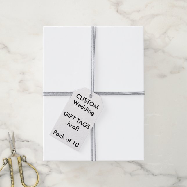 10 x Custom Wedding KRAFT Gift Tags (With Twine)