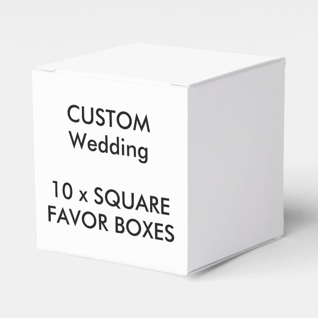 10 x Custom Wedding SQUARE FAVOR BOX (Front Side)