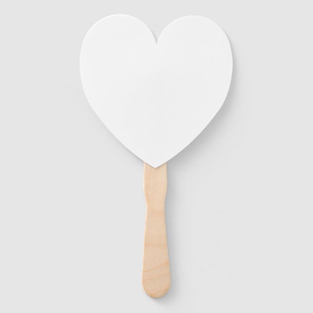 10 x Heart Custom Personalised Wedding Hand Fans (Front)