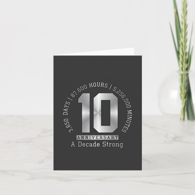 10 Year Anniversary Milestone - A Decade Strong  Card (Front)
