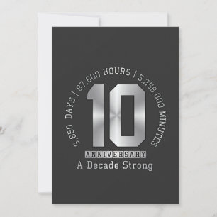 10 Year Anniversary Milestone - A Decade Strong  Invitation