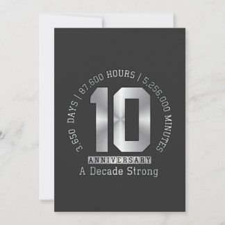 10 Year Anniversary Milestone - A Decade Strong  Invitation