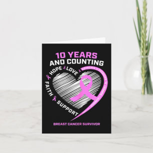 10 Year Breast Cancer Survivor Gifts For Women Can Card