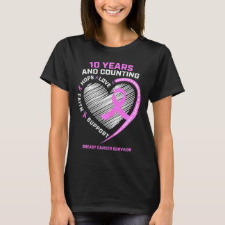 10 Year Breast Cancer Survivor Gifts For Women Can T-Shirt