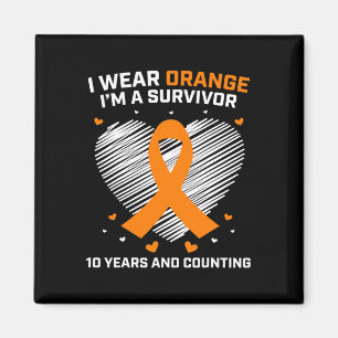 10 Year Cancer Free Leukaemia Survivor Gifts Orang Magnet