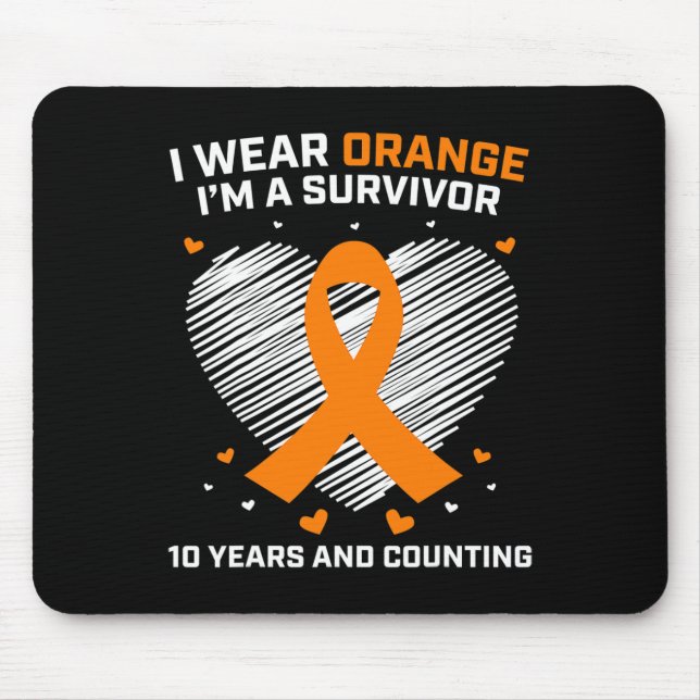 10 Year Cancer Free Leukaemia Survivor Gifts Orang Mouse Mat (Front)