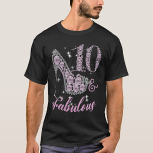 10 Year & Fabulously Sparkly Pumps Shoes 10th Birt T-Shirt