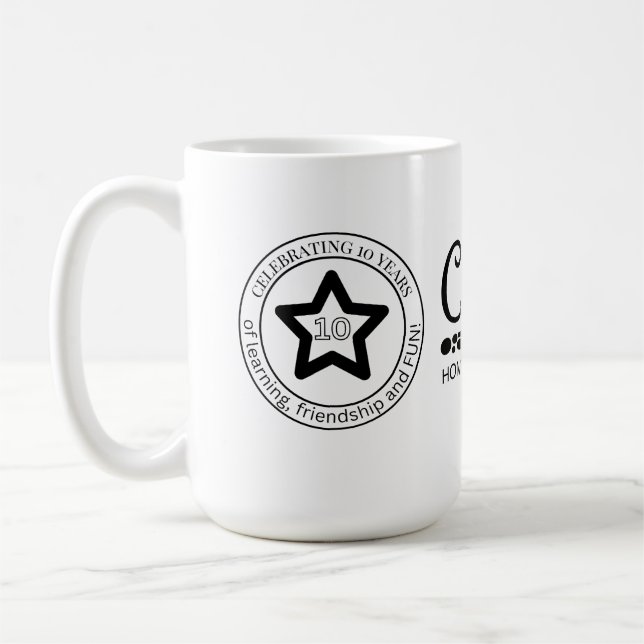 10 year logo  coffee mug (Left)
