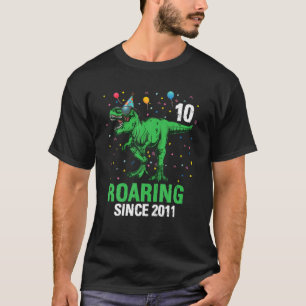 10 Year Old 10Th Birthday Boys Dinosaur Kids Gift T-Shirt