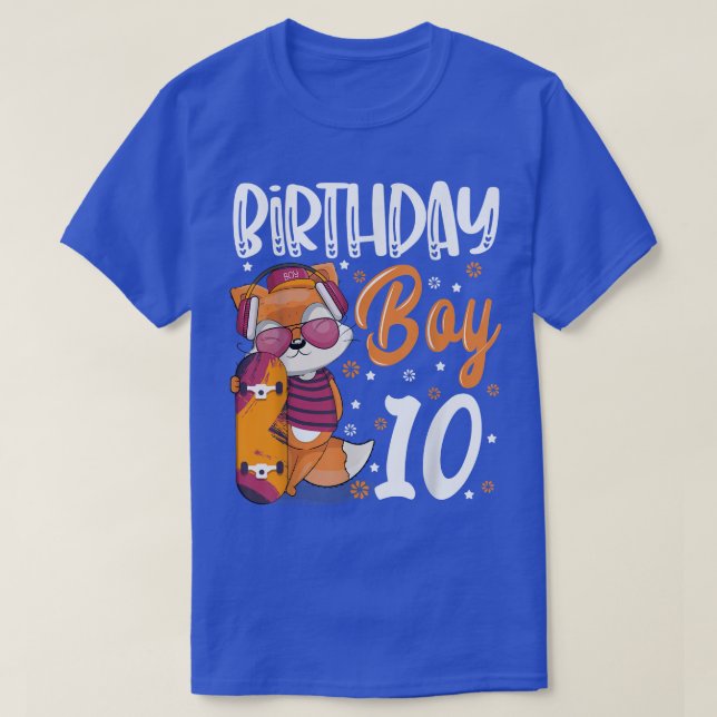 10 Year Old 10th Birthday For Fo Lover Boy Foes Bi T-Shirt (Design Front)